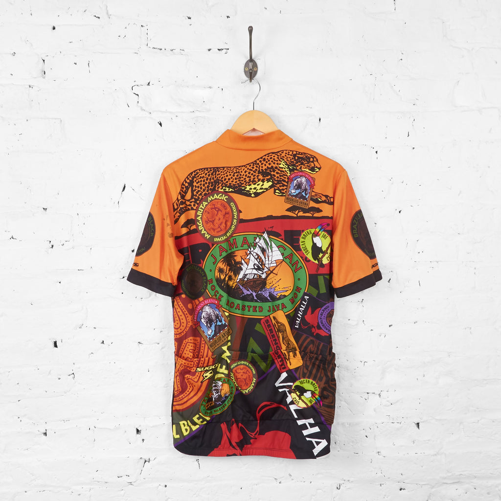 Jamaica Can Patterned Drinks Badges Cycling Jersey - Orange - L - Headlock