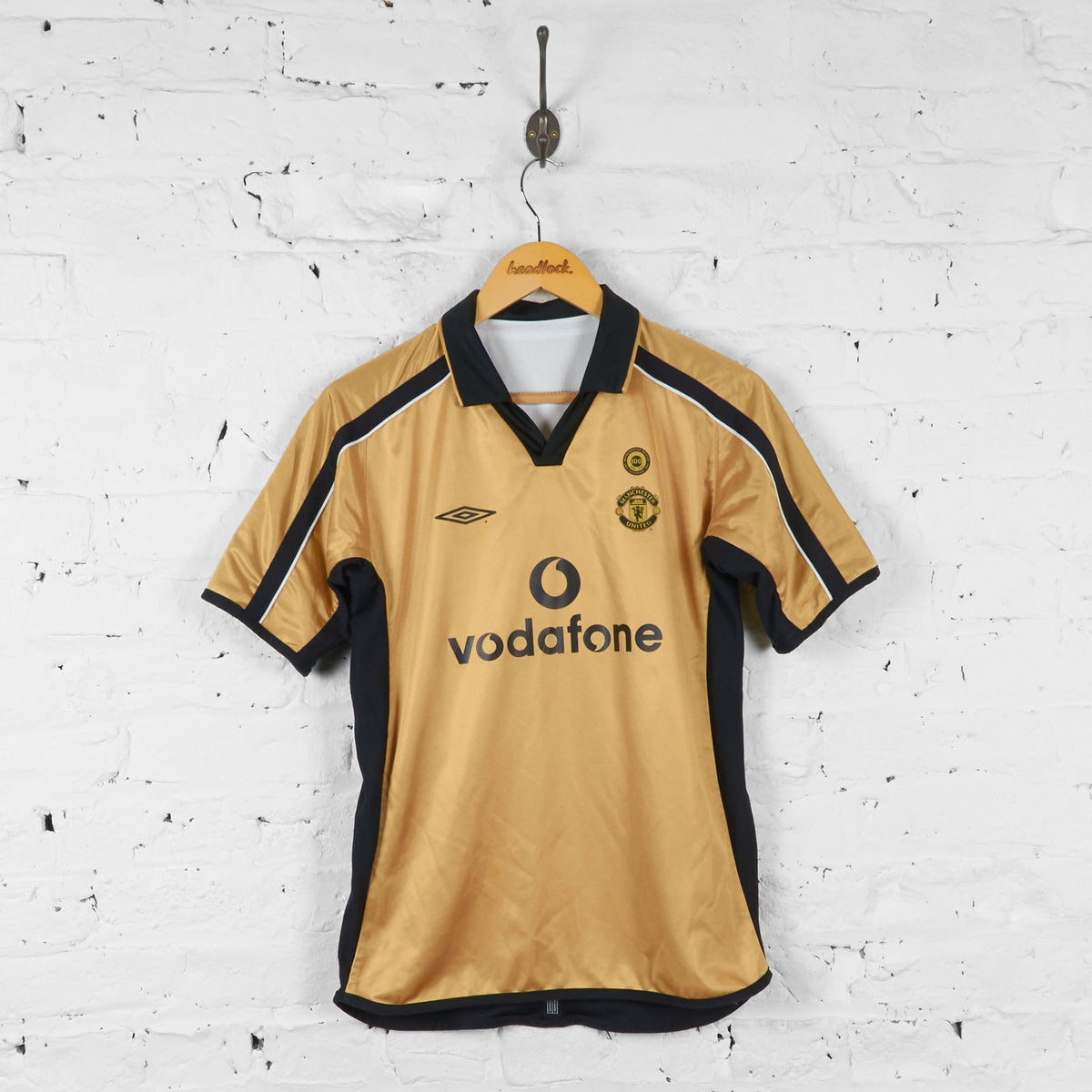 Manchester United 2001 Centenary Away Football Shirt White/Gold