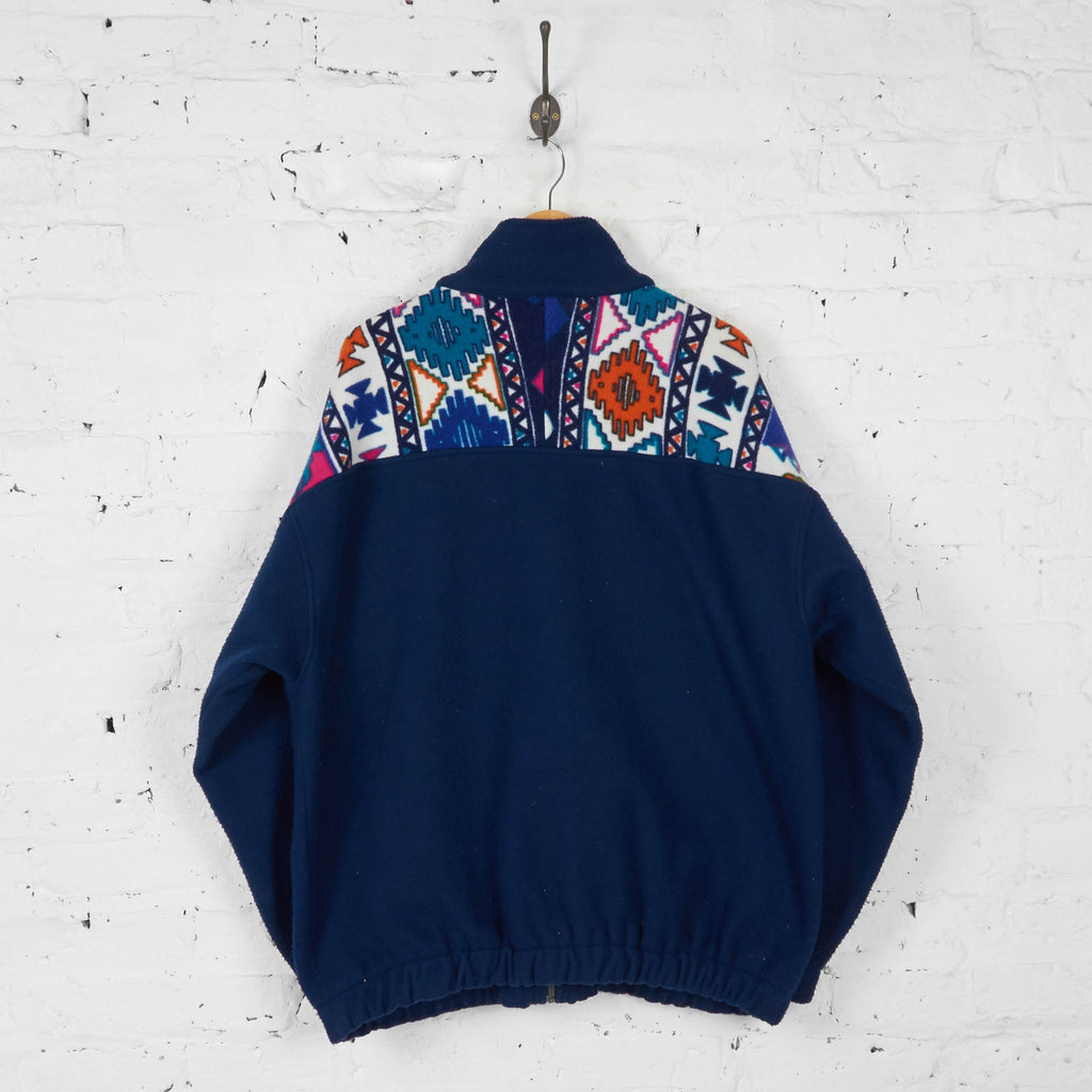 Patterned 90s Fleece Jacket - Blue - XL - Headlock