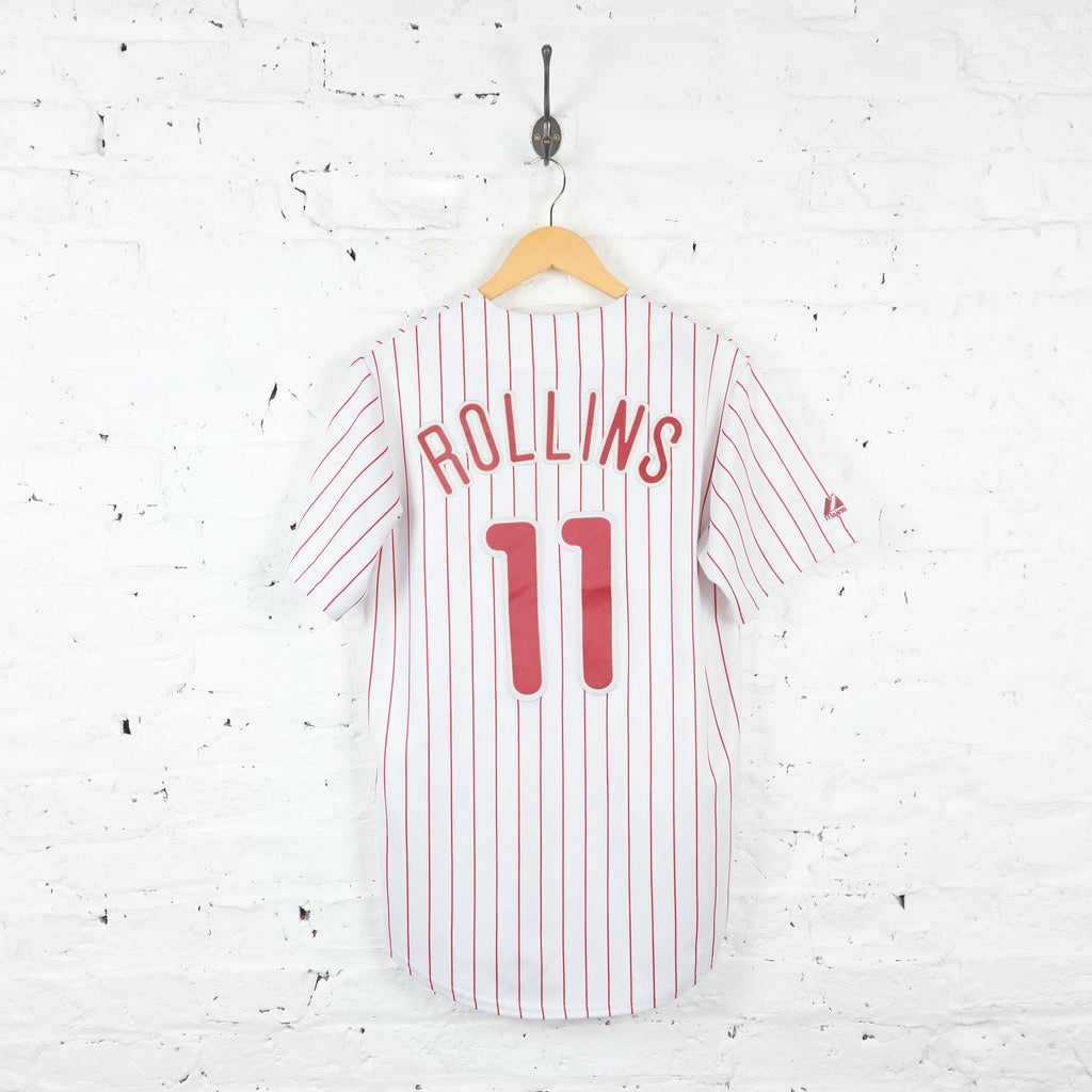 Philadelphia Phillies Rollins Baseball Jersey - White - S - Headlock