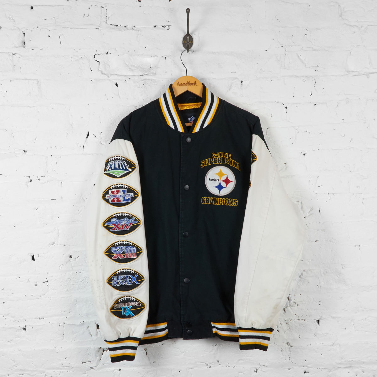 Super Bowl Champions Pittsburgh Steelers Black Letterman Jacket