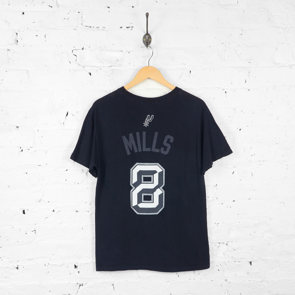San Antonio Spurs 8 Mills Basketball T Shirt - Black - M - Headlock