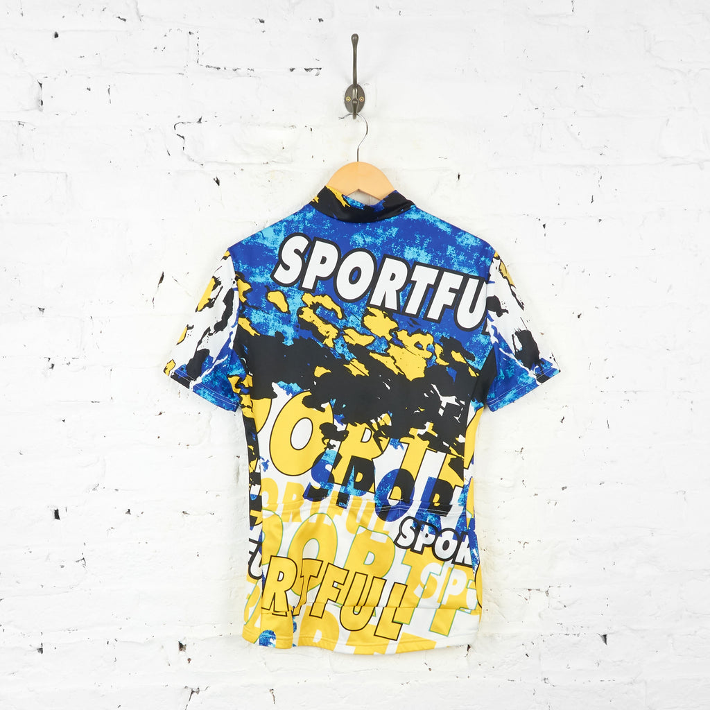 Sportful Patterned Cycling Jersey - Blue/Yellow - M - Headlock