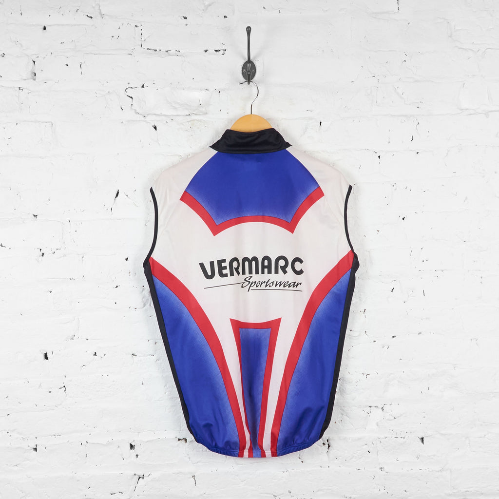 Vermarc Sportswear Sleeveless Cycling Jersey - White/Blue - L - Headlock