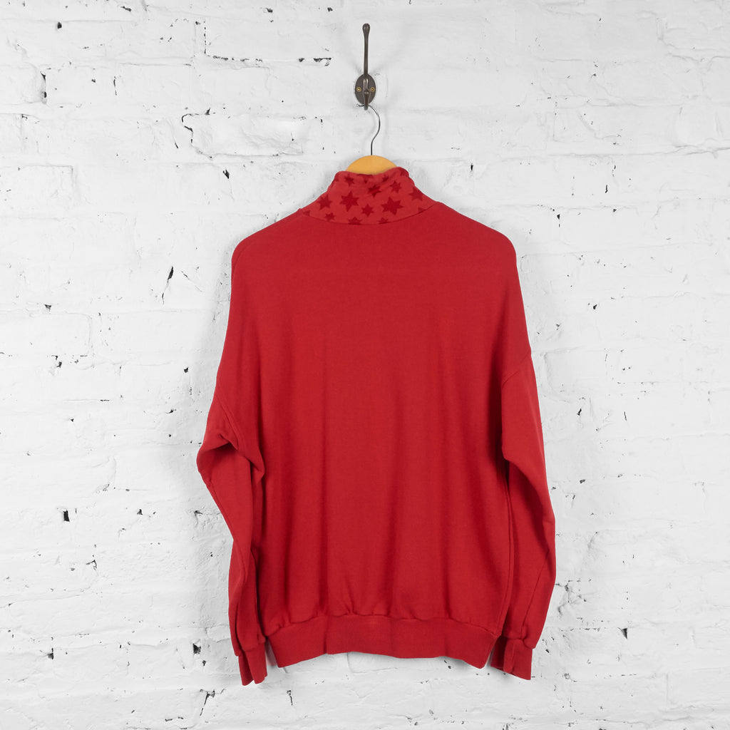 Vintage 1/4 Zip Up Champion Sweatshirt - Red - M - Headlock