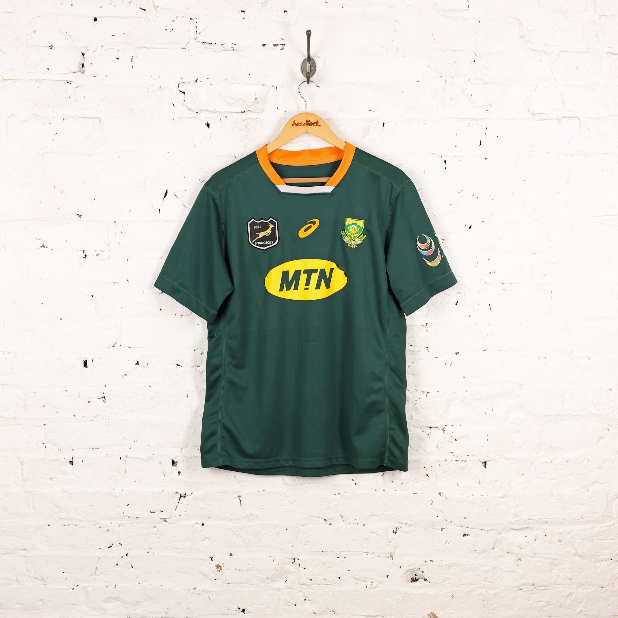 South Africa Asics 2021 Rugby Shirt - Green - L – Headlock