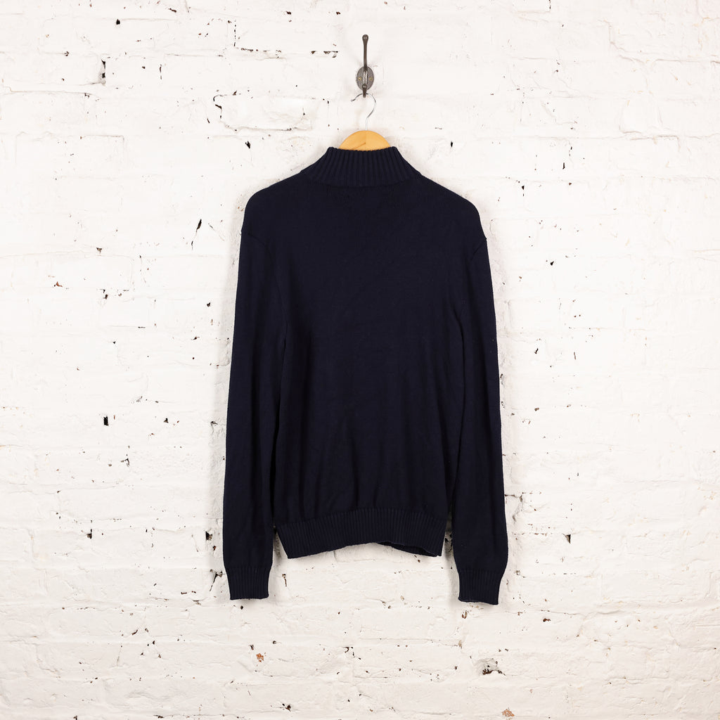 Ralph Lauren 1/4 Zip Knit Jumper - Blue - M