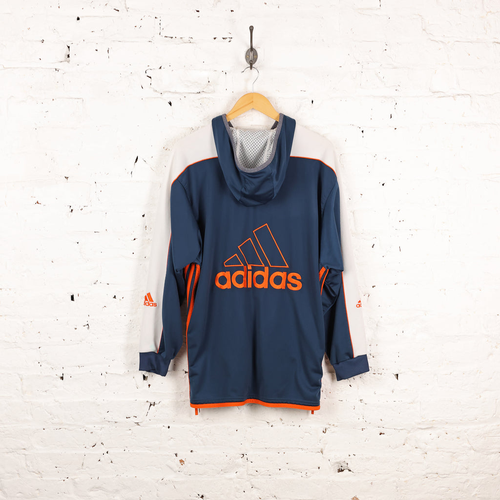 Adidas Hooded Tracksuit Top Jacket - Blue - M