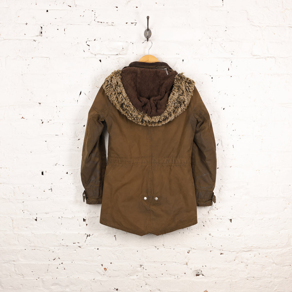 Women's Vintage Troop Parka Wax Jacket - Brown - Women's S