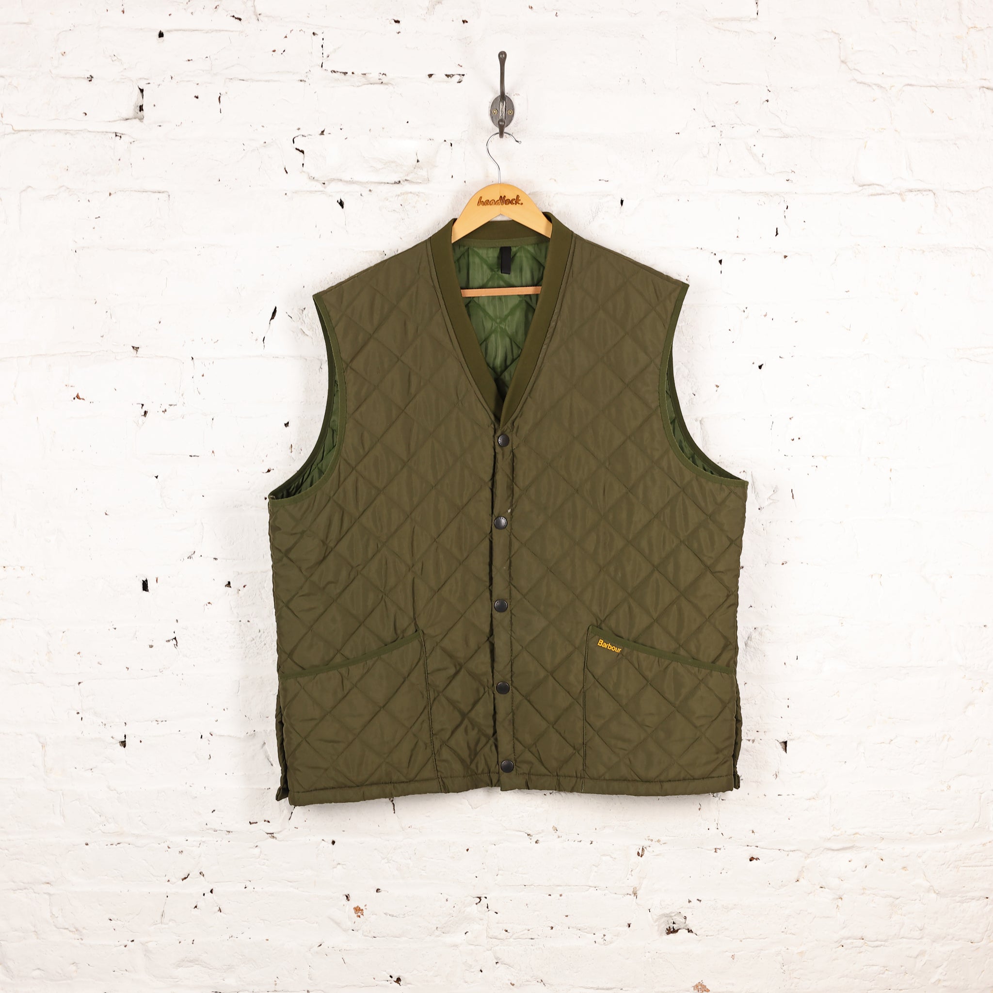 Barbour Quilted Eskdale Waistcoat Gilet Jacket Green XXL Headlock