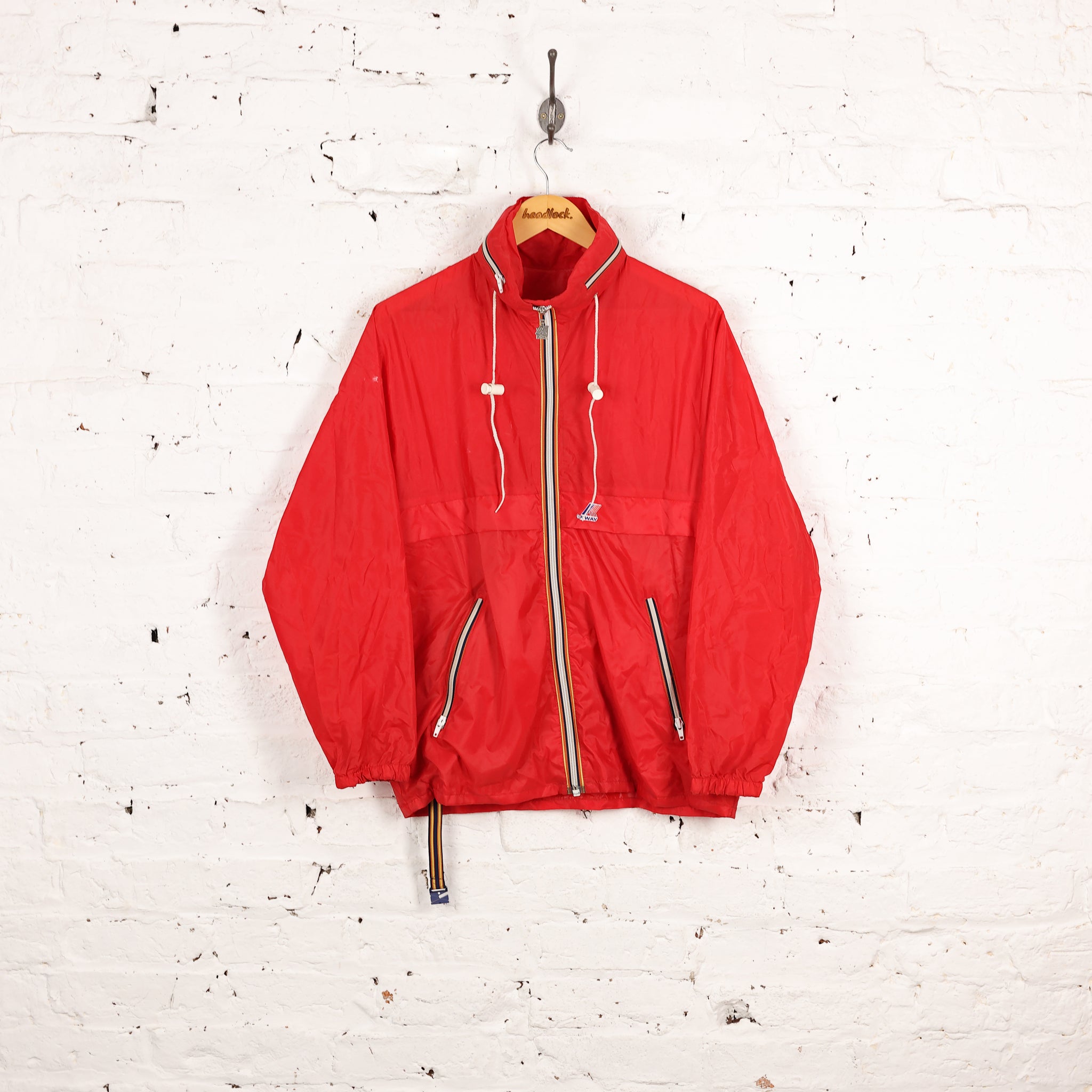 K Way Pac a Mac Cagoule Rain Jacket - Red - S – Headlock