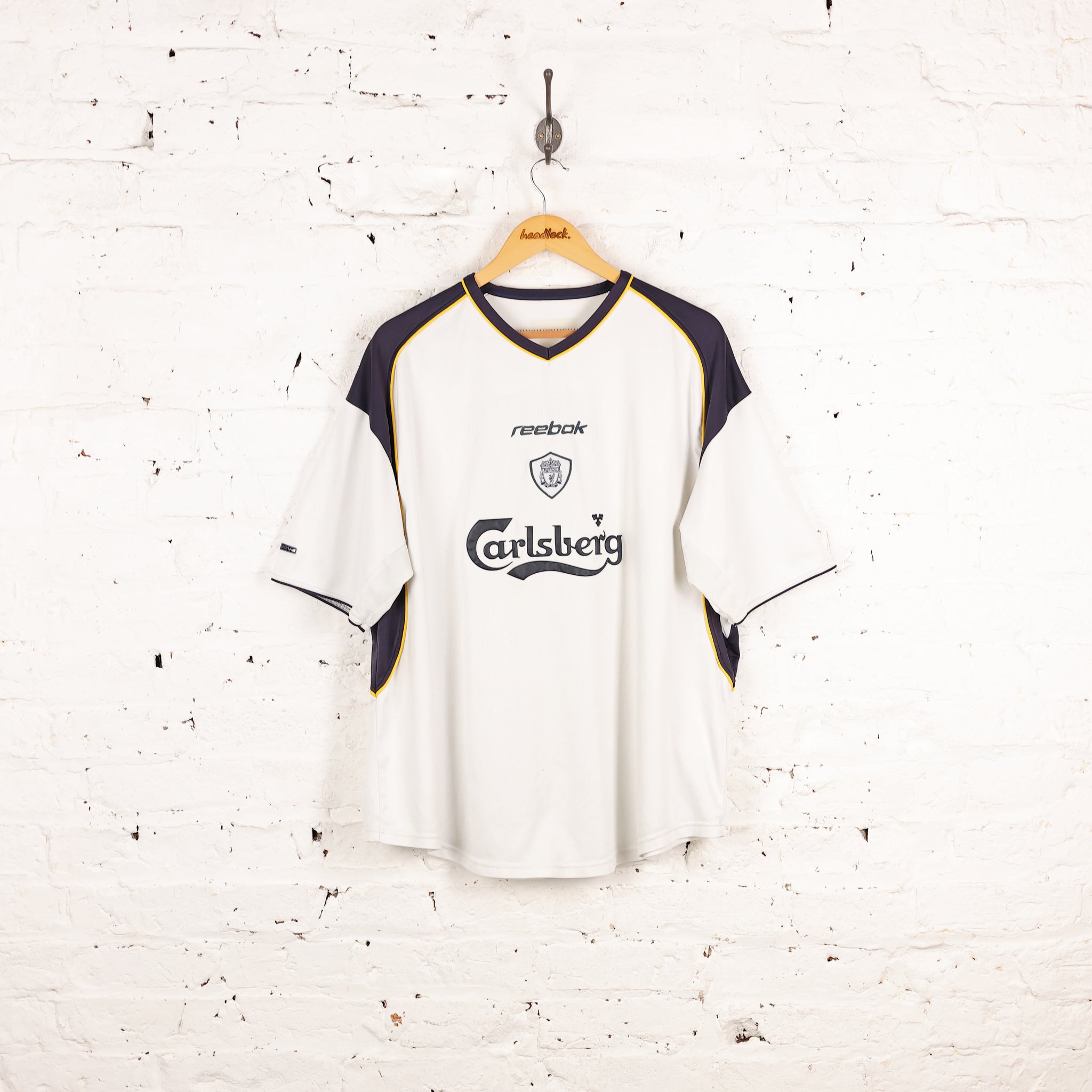 Liverpool 2001 Reebok Away Football Shirt - White - XL – Headlock
