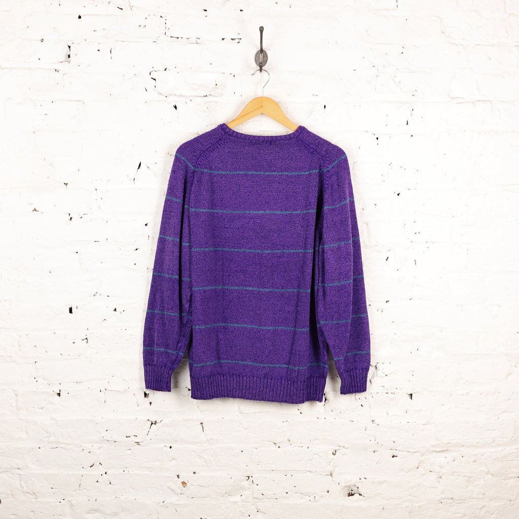 Hugo Boss 90s Pattern Knit Jumper - Purple - M