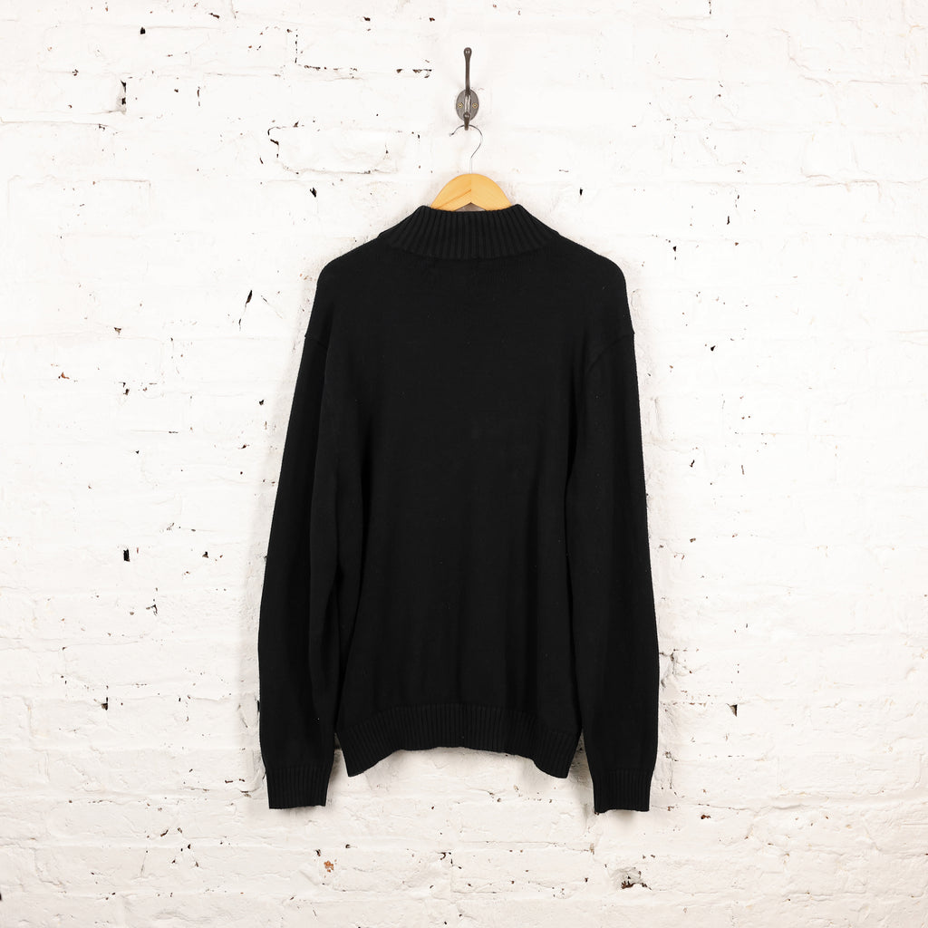 Ralph Lauren 1/4 Zip Knit Jumper - Black - XXL