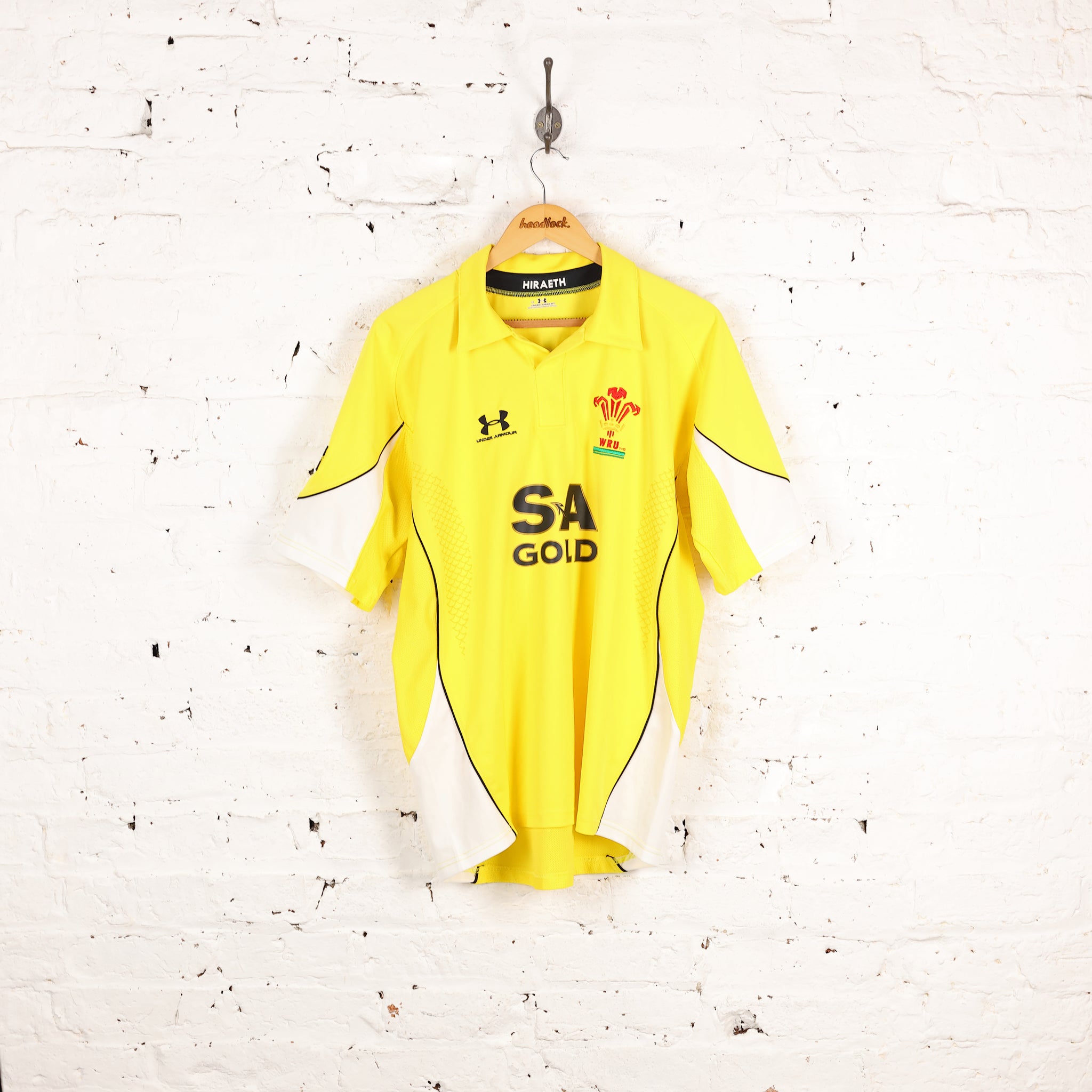 Wales Henson Under Armour Rugby Shirt Yellow L Headlock