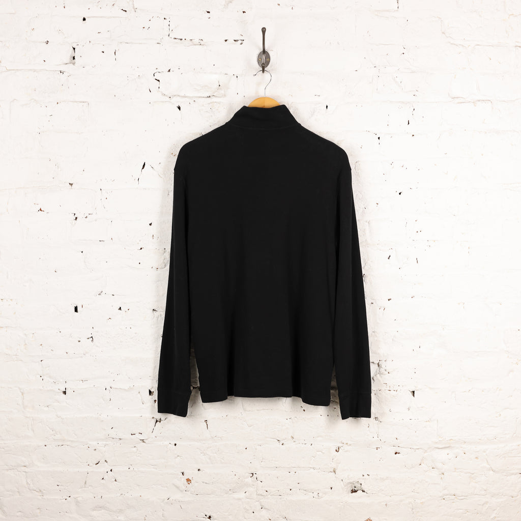 Ralph Lauren 1/4 Zip Estate Rib Sweatshirt - Black - M