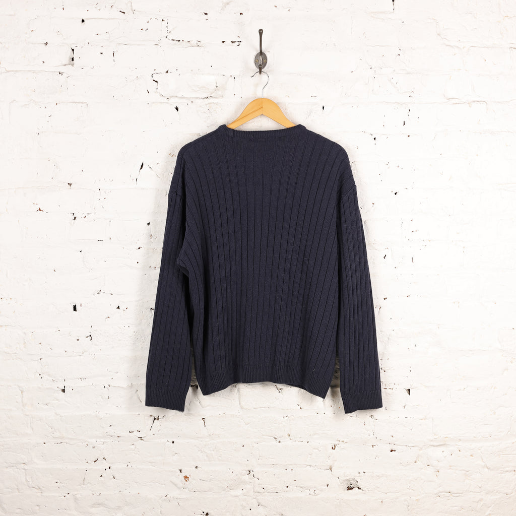 Timberland Weathergear 90s Ribbed Knit Jumper - Blue - L