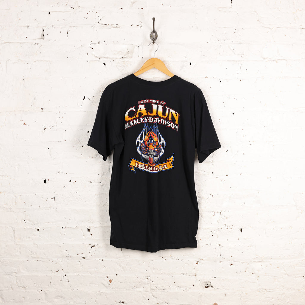 Harley Davidson Cajun Dealership T Shirt - Black - L