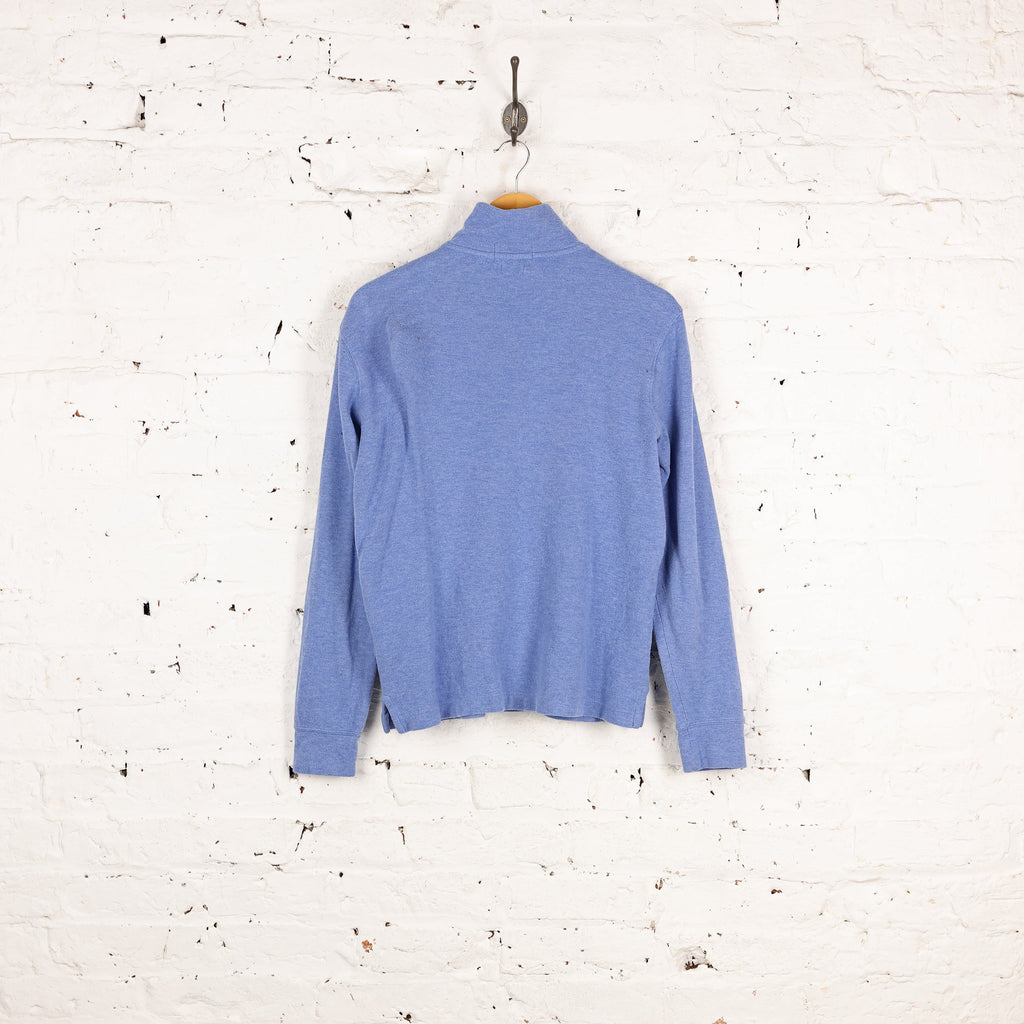 Ralph Lauren 1/4 Zip Estate Rib Sweatshirt - Blue - S