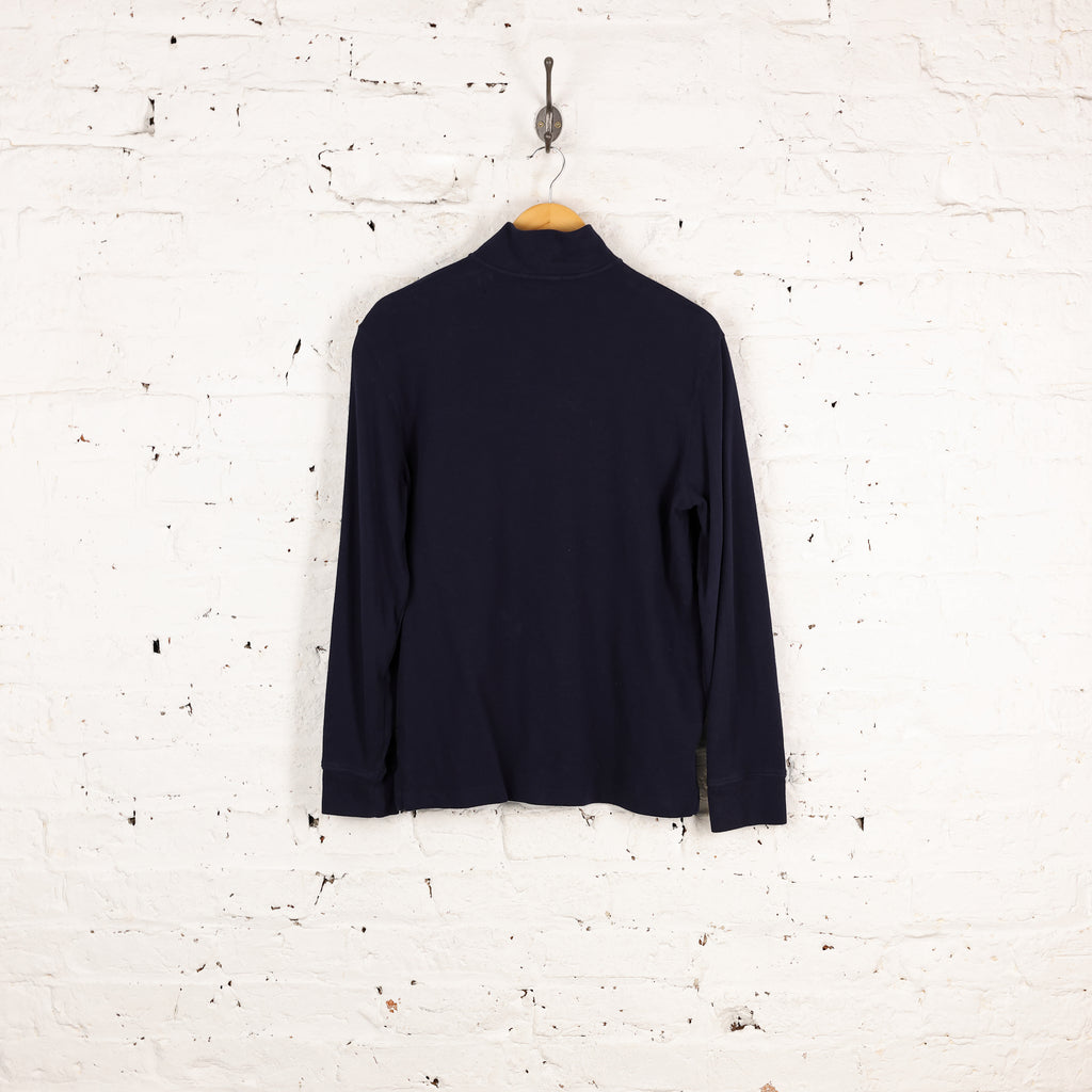 Ralph Lauren 1/4 Zip Estate Rib Sweatshirt - Blue - S