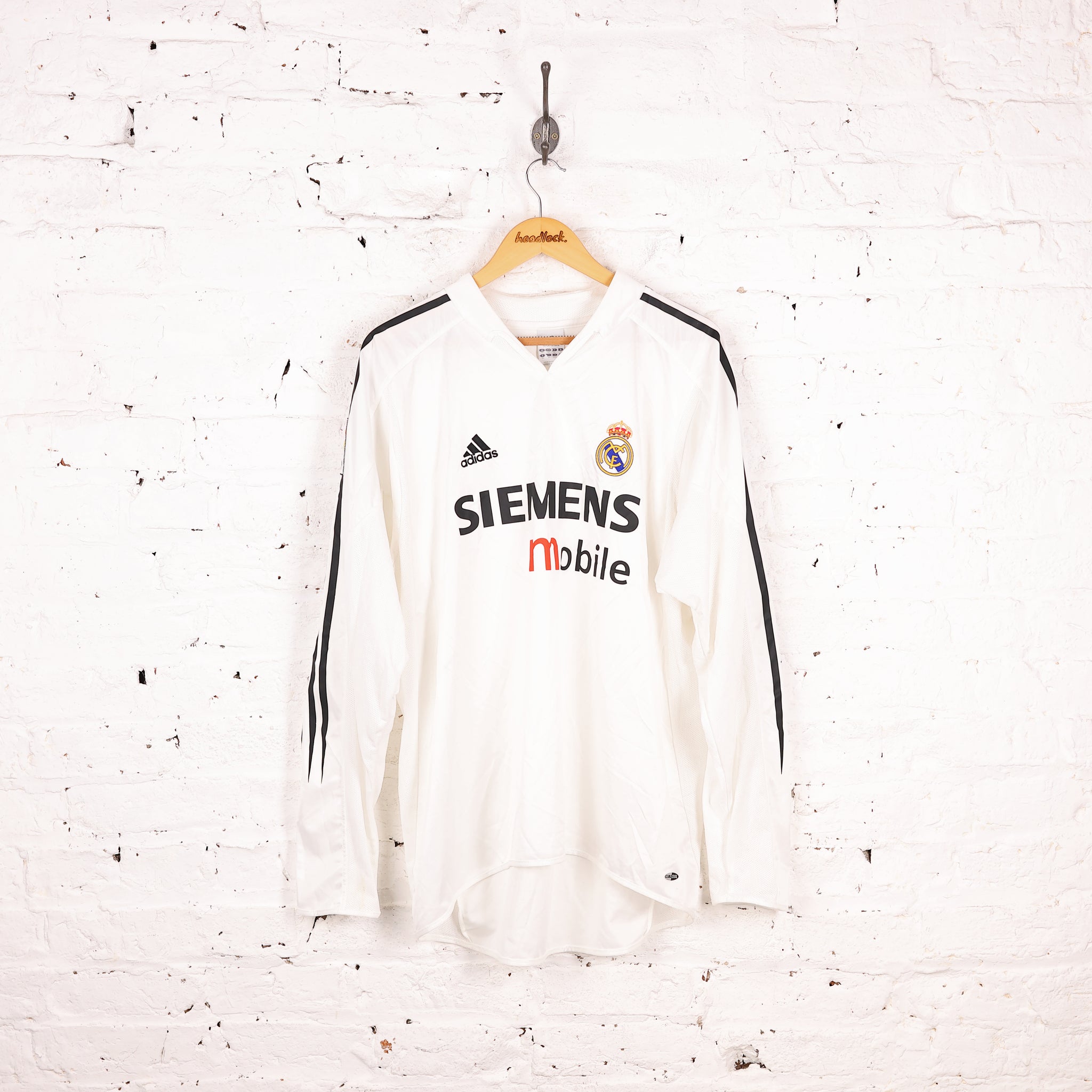 Real Madrid 2004 Adidas Long Sleeve Home Football Shirt - White