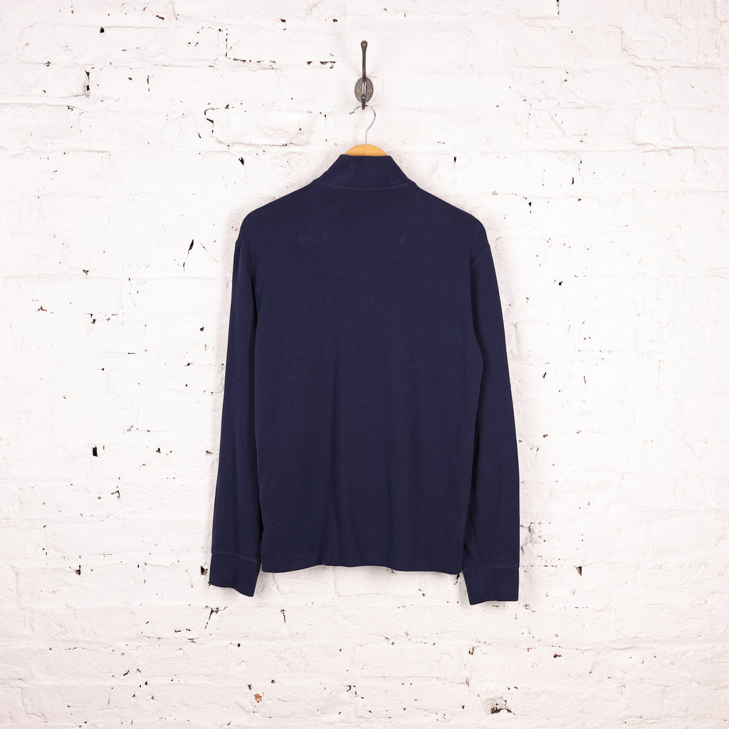 Ralph Lauren Estate Rib 1/4 Zip Sweatshirt - Blue - S