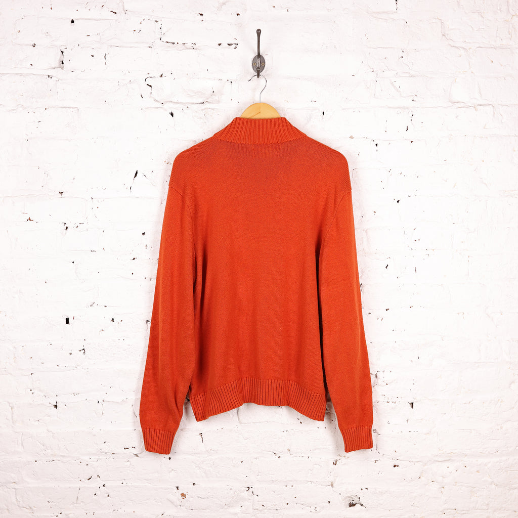 Ralph Lauren Cotton Knit 1/4 Zip Jumper - Orange - XL