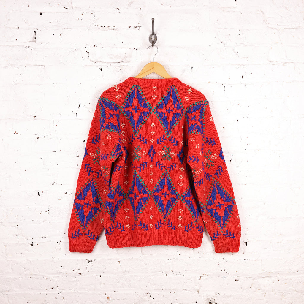 Gant Wool Pattern Knit Jumper - Red - M