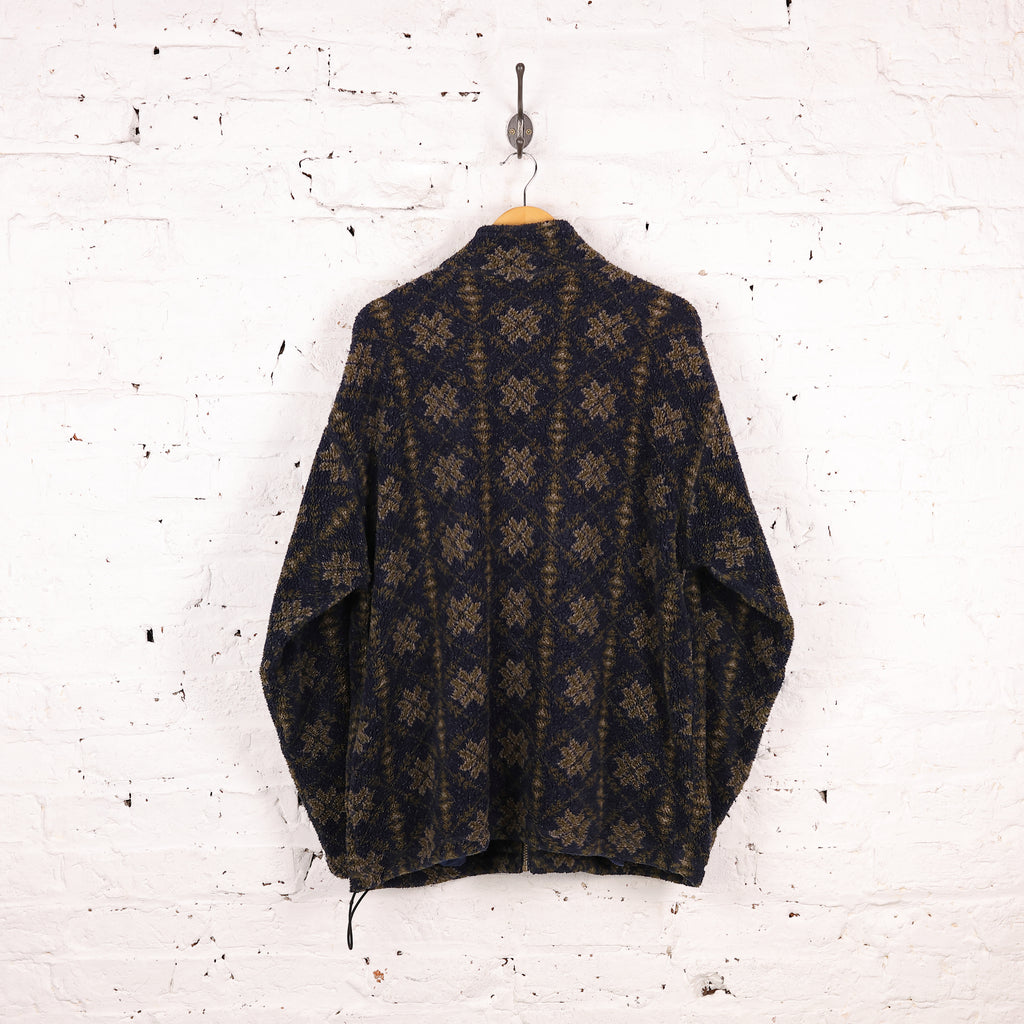 90s Snowflake Pattern Fleece - Blue - L