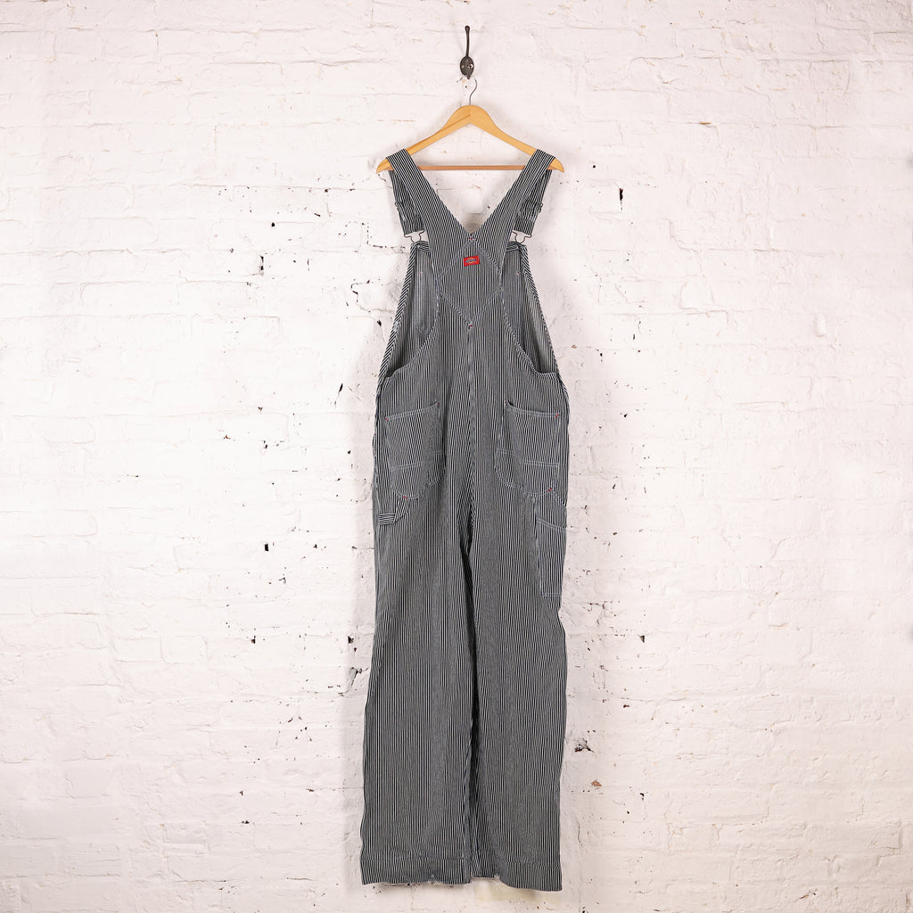 Dickies Striped Work Dungarees - Blue - XL