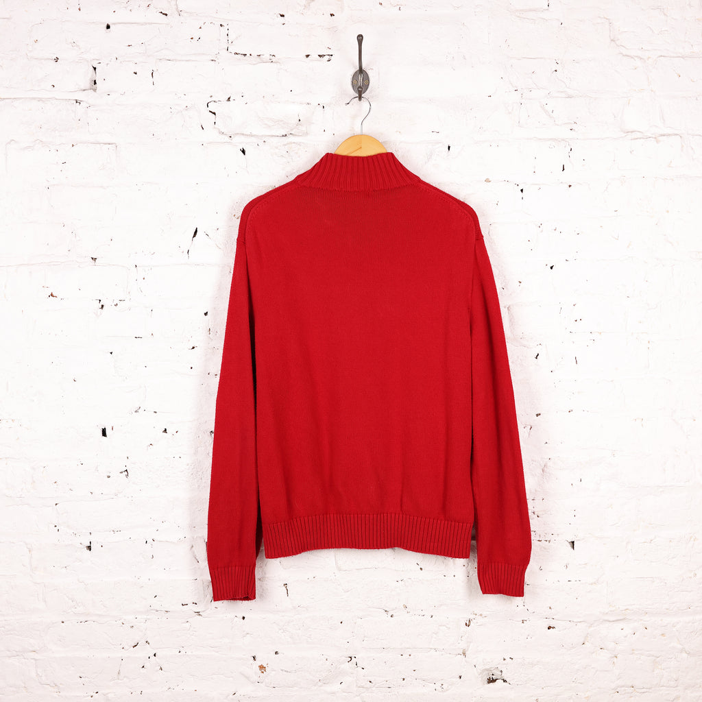 Ralph Lauren Knit 1/4 Zip Jumper - Red - XL