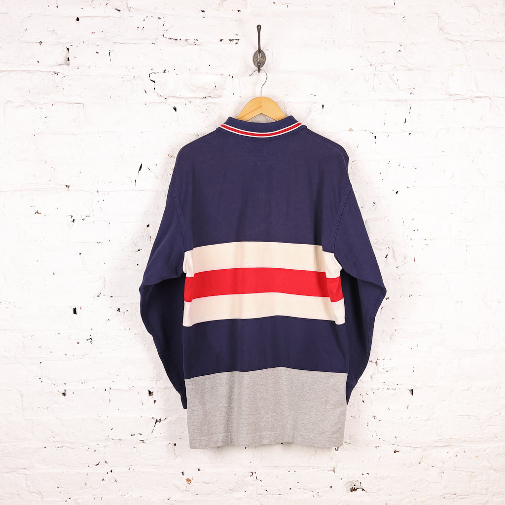 Tommy Hilfiger 1/4 Zip Collared Sweatshirt - Blue - XL