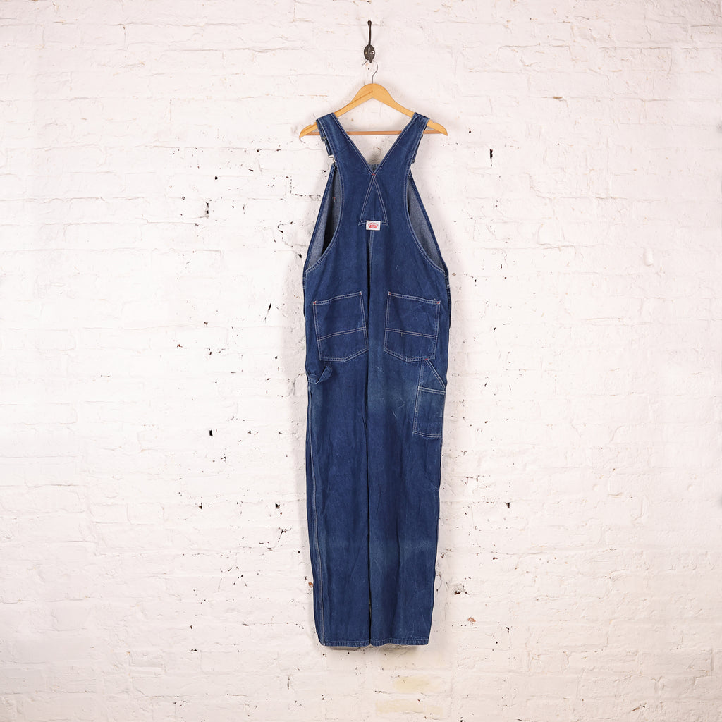 Round House Denim Overalls Dungarees - Blue - XXL