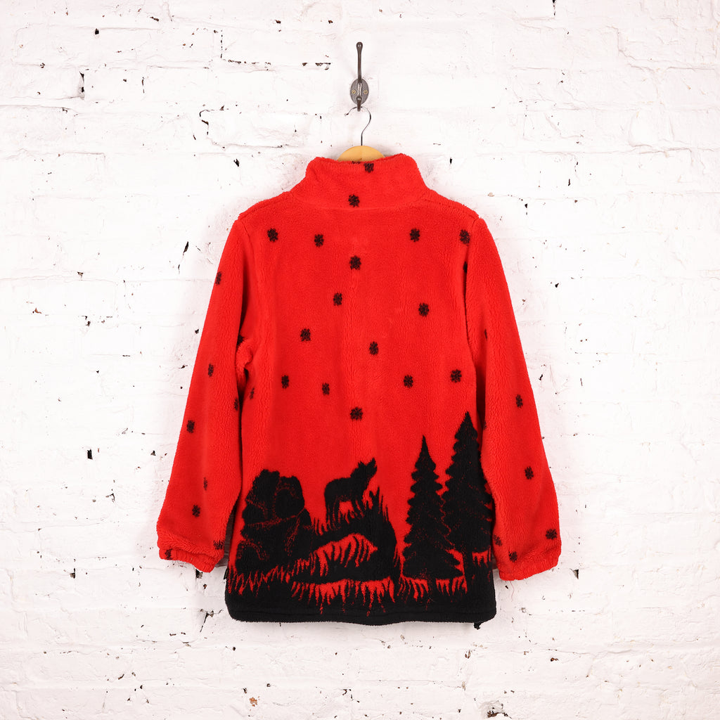 Wolf Fleece Jacket - Red - S