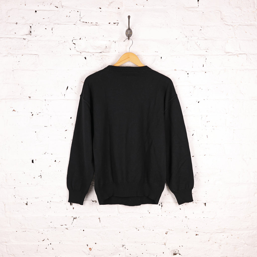 90's Pattern Knit Jumper - Black - L