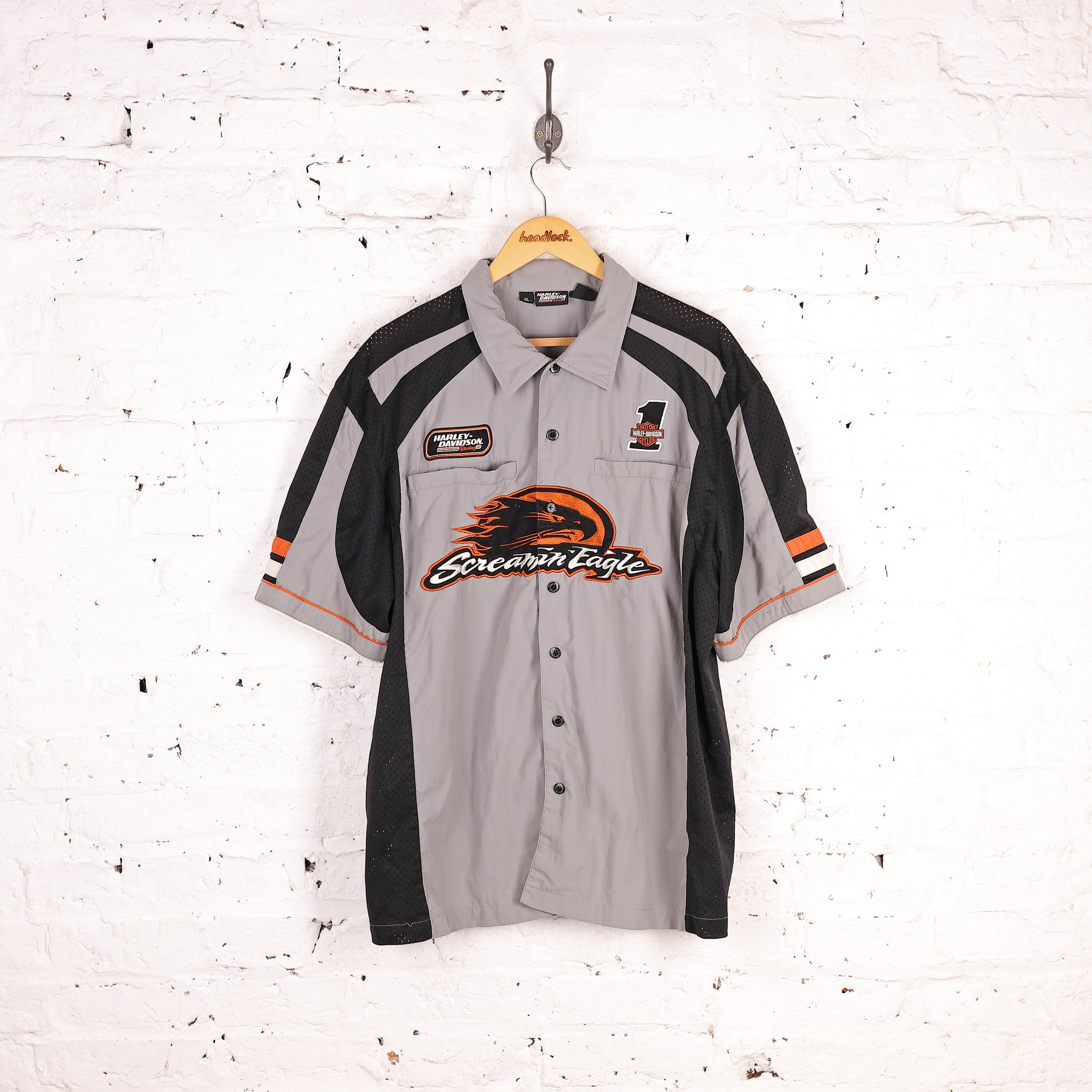 Harley Davidson Screaming Eagle Racing Mesh Shirt - Grey - XL