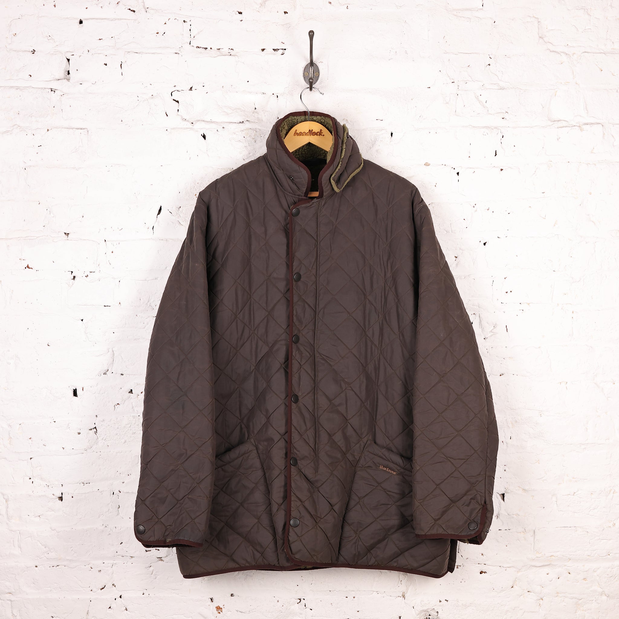 Barbour バブアー RIDGE POLARQUILT JACKET キルティングジャケット ブラウン(メンズ EX LARGE)中古 古着 X2175 Headlock_Batch128_SR_Main01_20