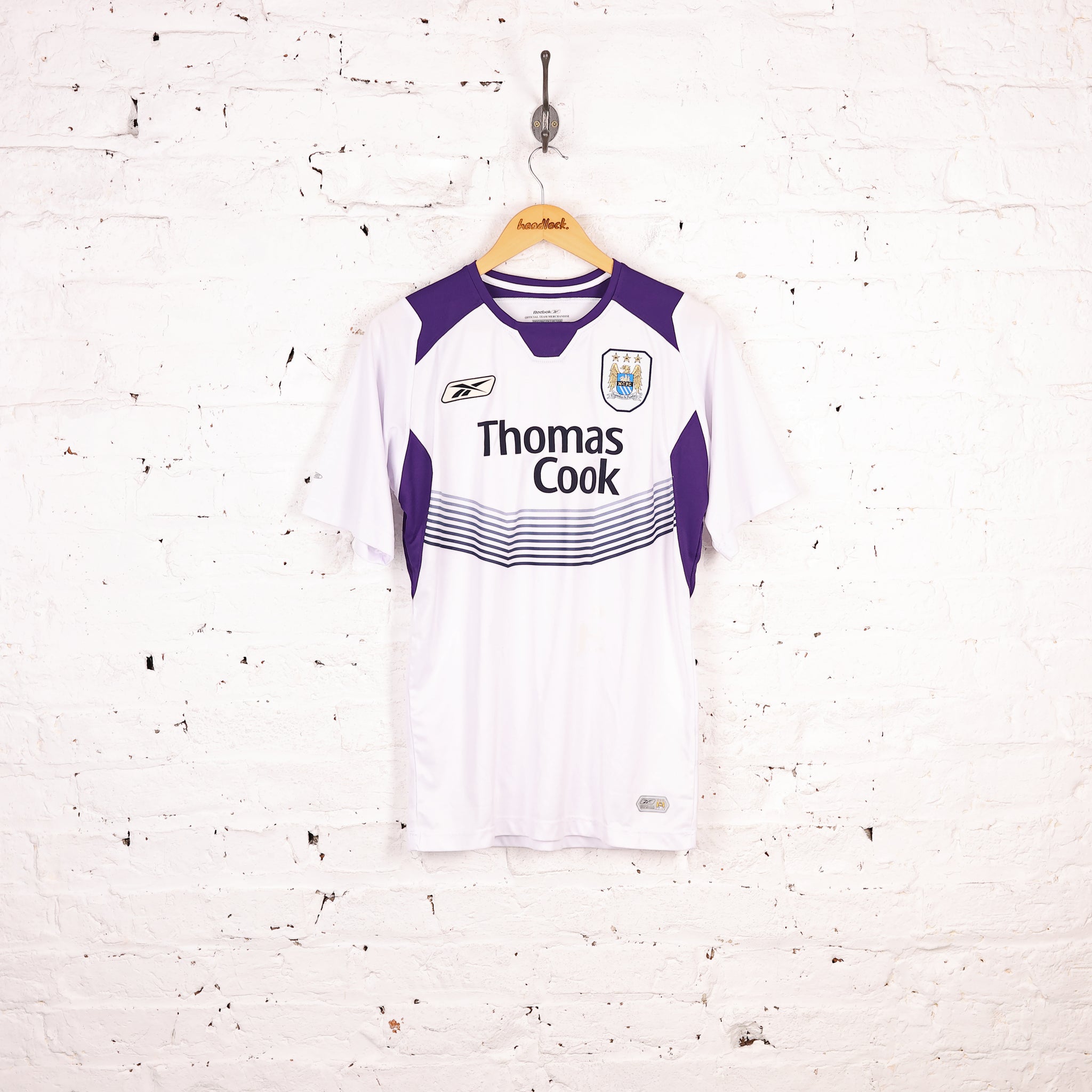 Manchester City FC 2004 Reebok Away Football Shirt White S