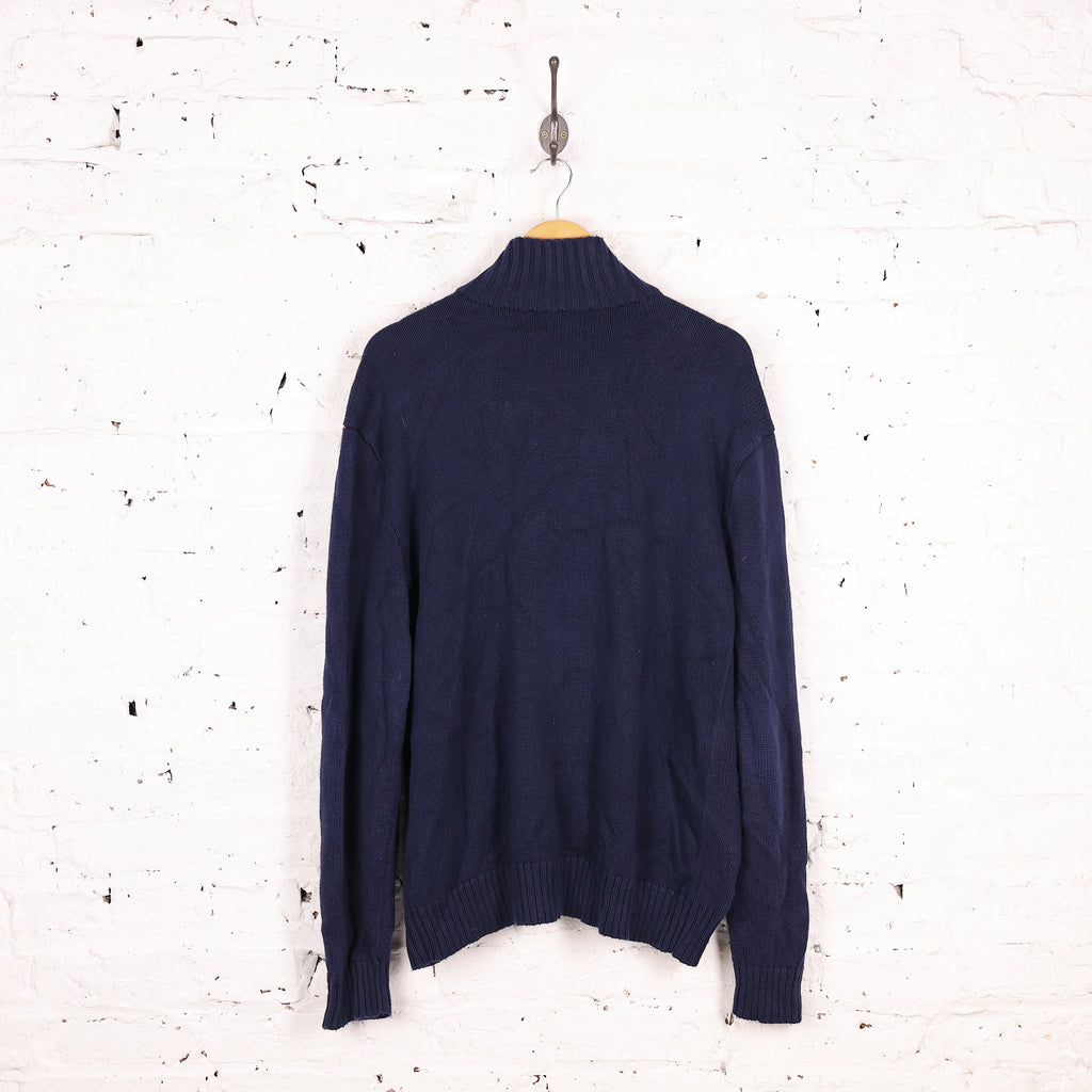 Ralph Lauren Full Zip Knit Jacket - Blue - L