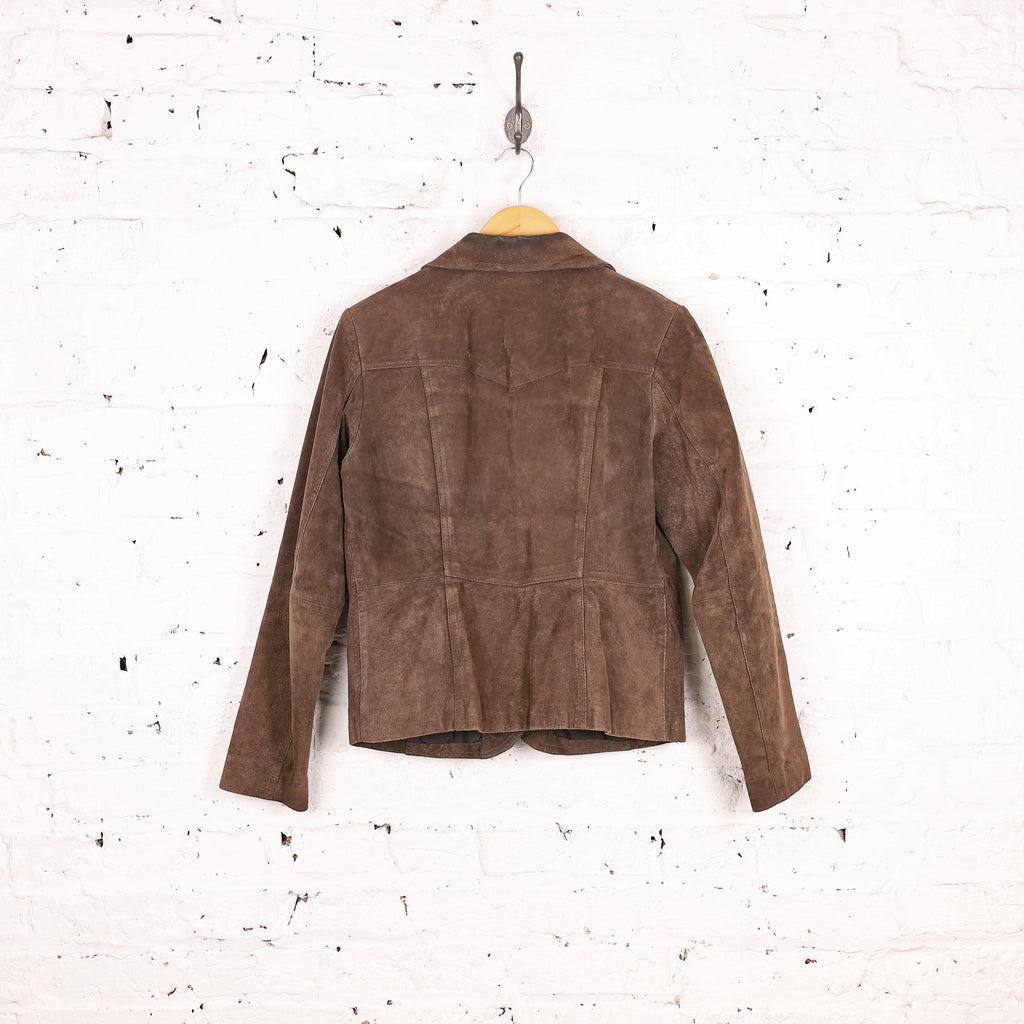 Women's Suede Blazer Jacket  - Brown - Women's M