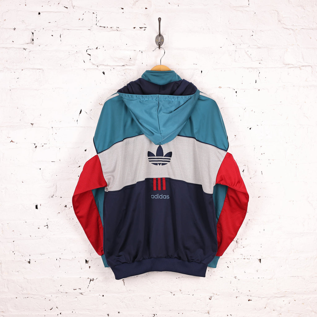 90s Adidas Mesh Tracksuit Top Jacket - Blue - L