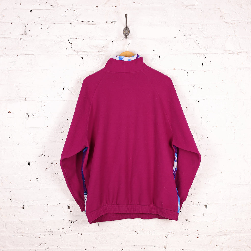 90s Pattern 1/4 Zip Fleece - Purple - XL