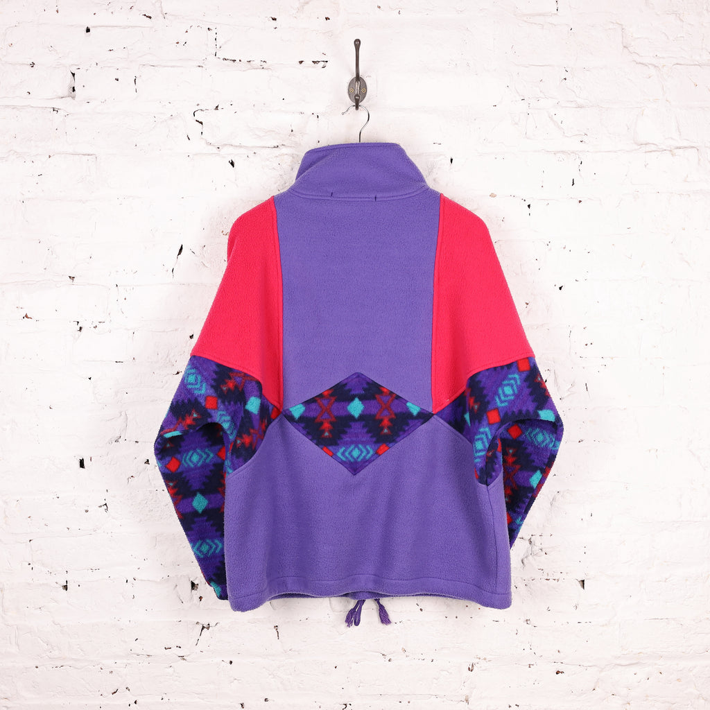 90s 1/2 Zip Pattern Fleece - Purple - XL