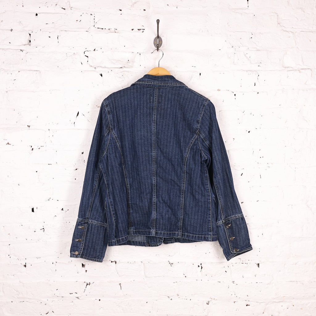 Women's Y2K Denim Blazer Jacket - Blue - Women's L