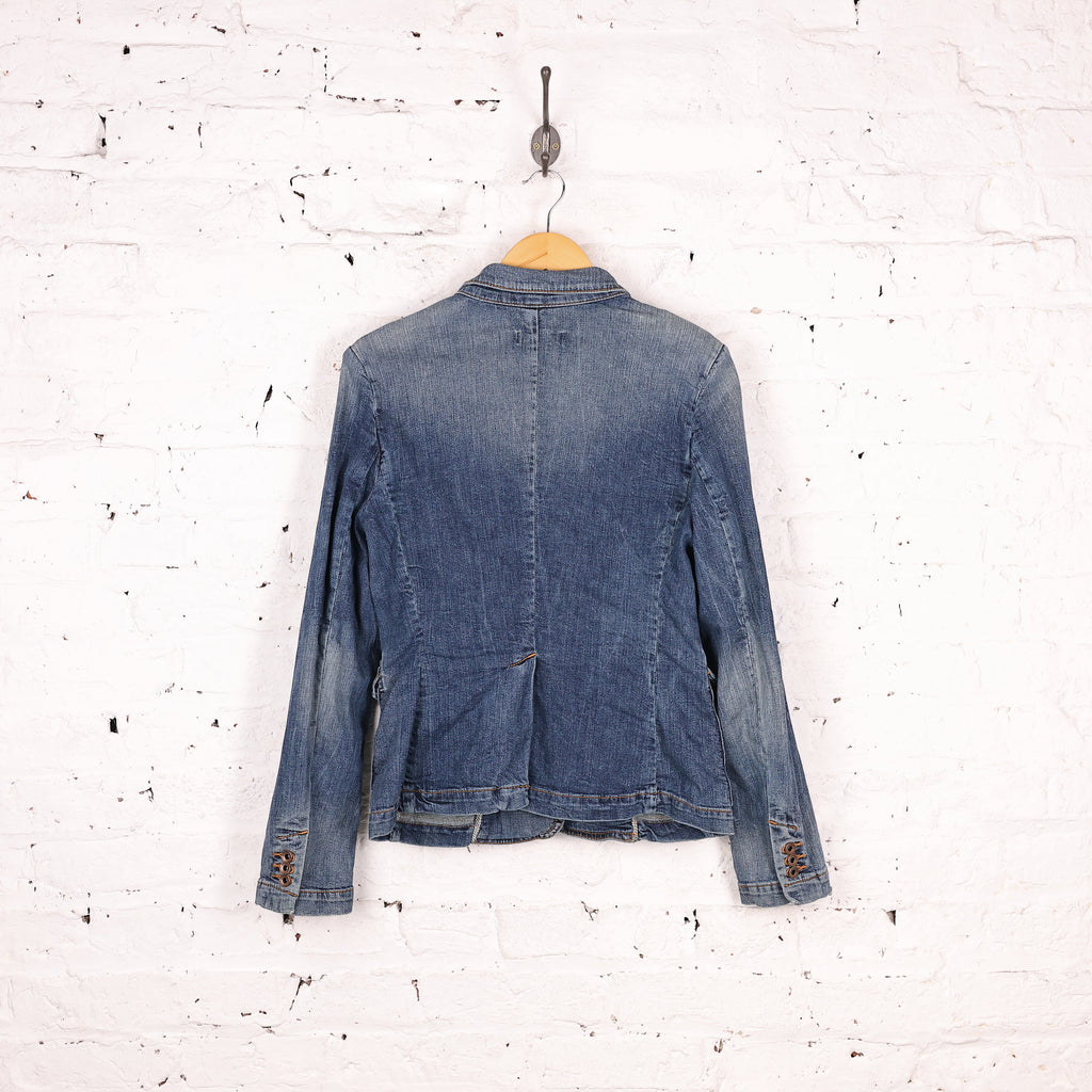 Women's Y2K Denim Blazer Jacket - Blue - Women's M