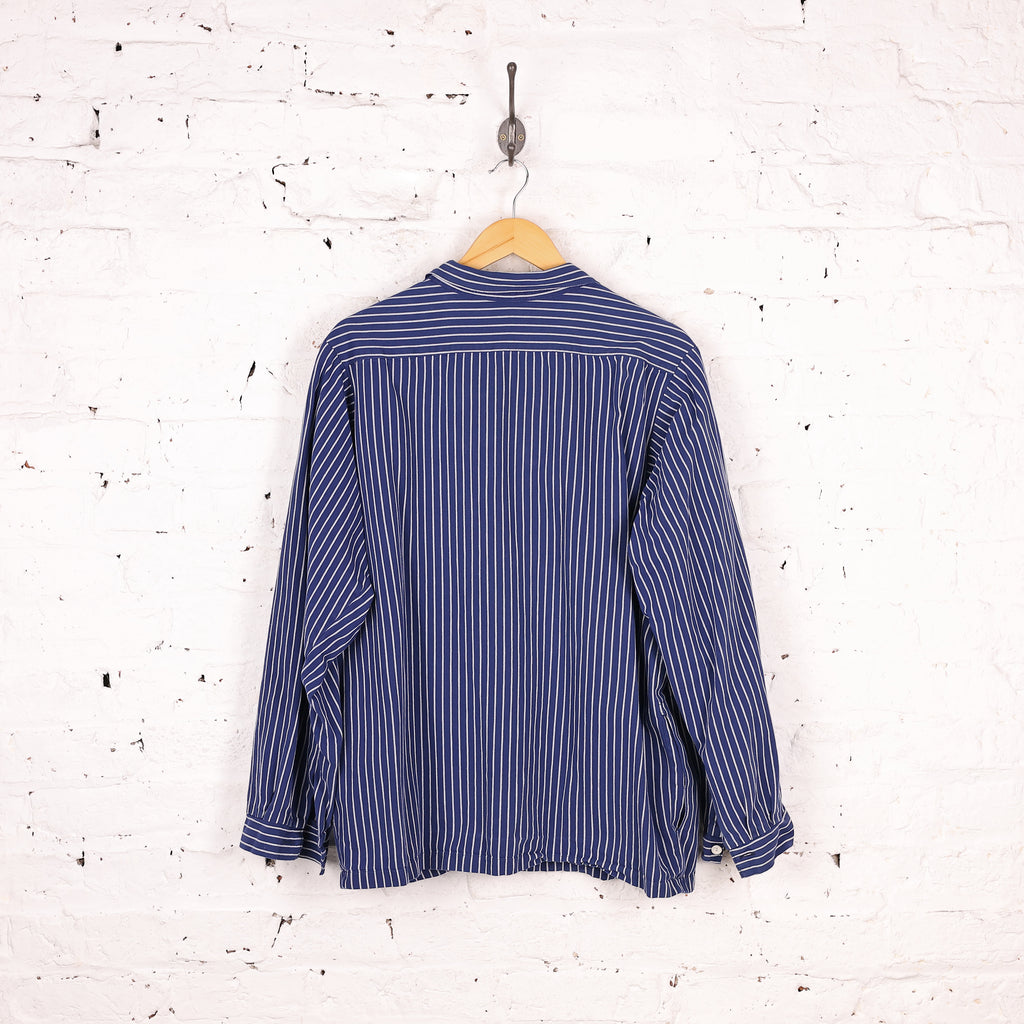 Fisherman Striped Over Shirt - Blue - XL