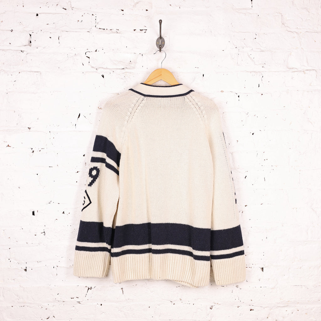 Gant Chunky Knit Letterman Cardigan - Cream - M