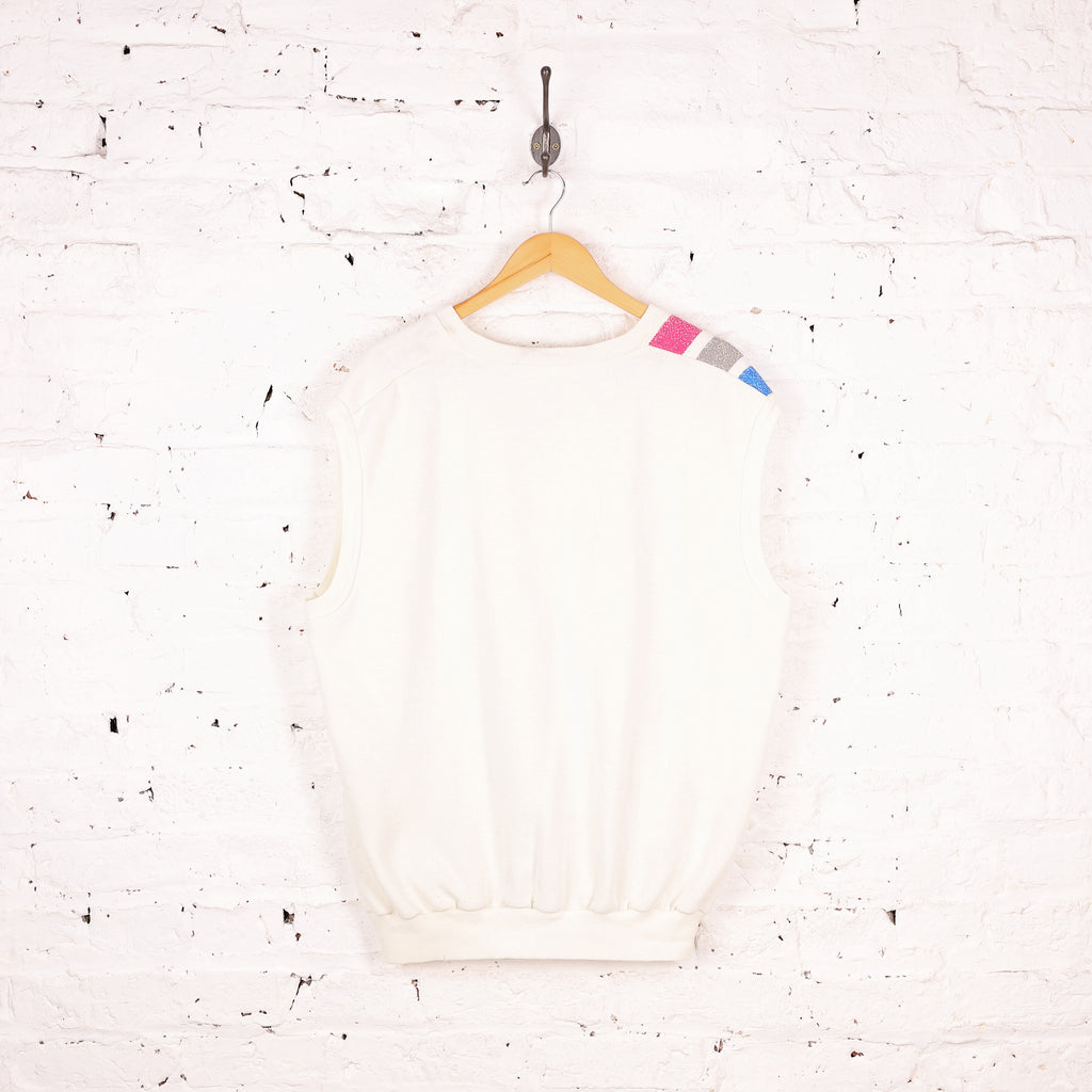 Sergio Tacchini V Neck Sweatshirt Tank Top - White - XXL