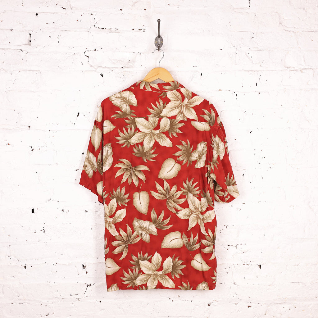 90s Pattern Hawaiian Shirt - Red - L