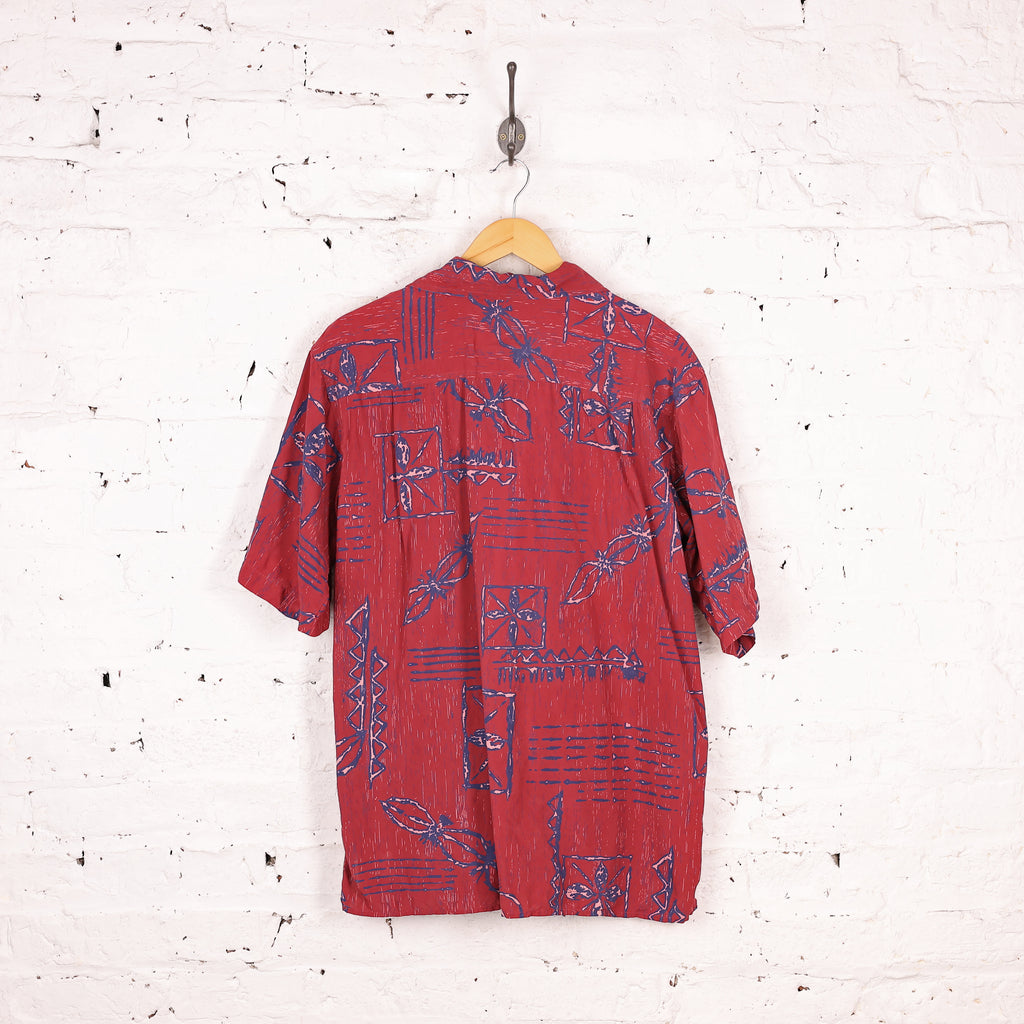 90s Pattern Hawaiian Shirt - Red - L